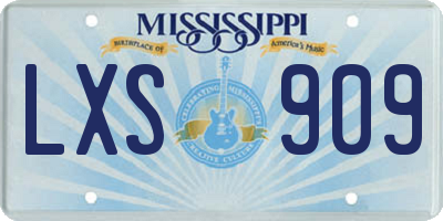 MS license plate LXS909