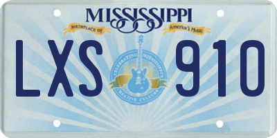 MS license plate LXS910