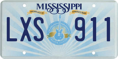 MS license plate LXS911