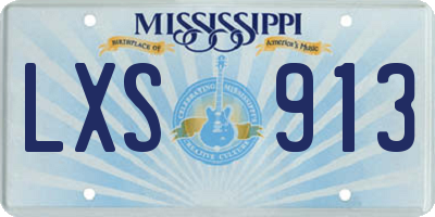 MS license plate LXS913