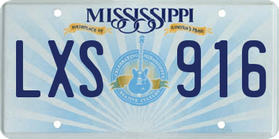 MS license plate LXS916