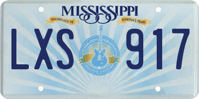 MS license plate LXS917