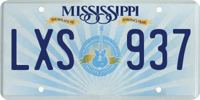 MS license plate LXS937