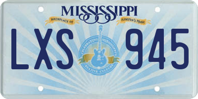 MS license plate LXS945