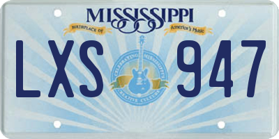 MS license plate LXS947