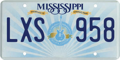 MS license plate LXS958