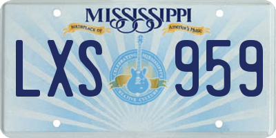 MS license plate LXS959