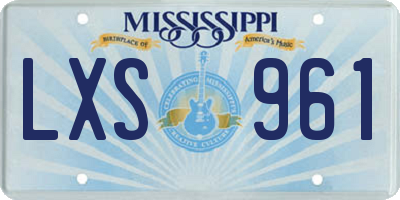 MS license plate LXS961