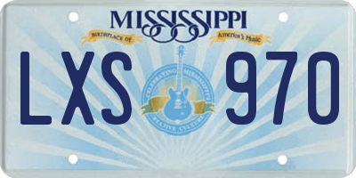 MS license plate LXS970