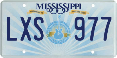 MS license plate LXS977