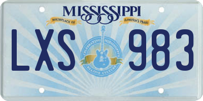 MS license plate LXS983