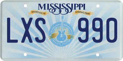 MS license plate LXS990