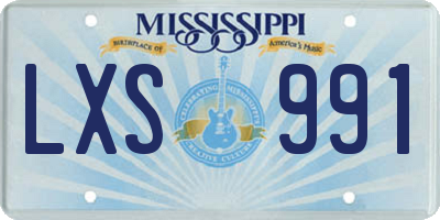 MS license plate LXS991
