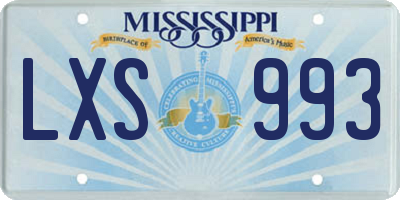 MS license plate LXS993