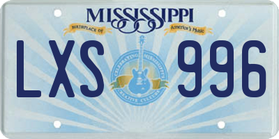 MS license plate LXS996