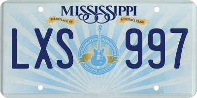MS license plate LXS997