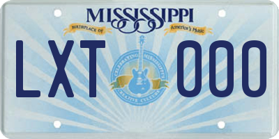 MS license plate LXT000