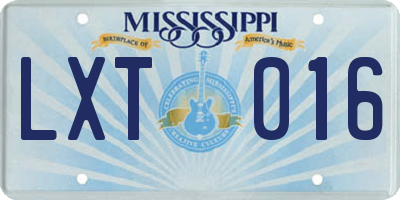 MS license plate LXT016