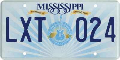 MS license plate LXT024