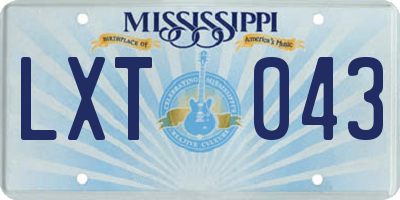 MS license plate LXT043
