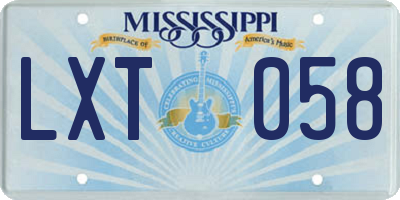 MS license plate LXT058