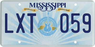 MS license plate LXT059
