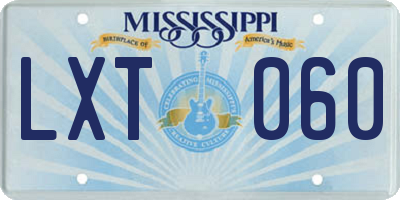 MS license plate LXT060