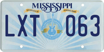 MS license plate LXT063