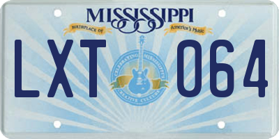MS license plate LXT064