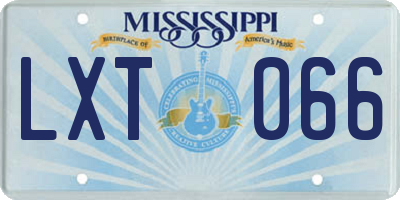 MS license plate LXT066