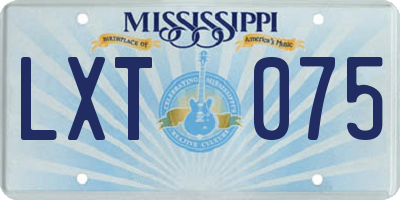MS license plate LXT075