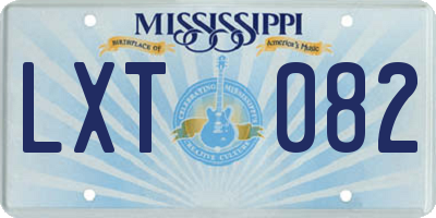 MS license plate LXT082
