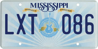 MS license plate LXT086