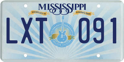 MS license plate LXT091