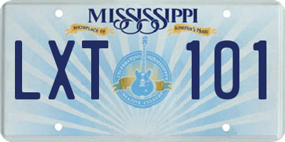 MS license plate LXT101
