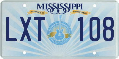 MS license plate LXT108