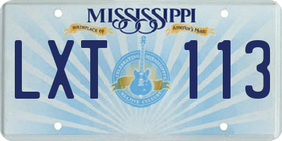 MS license plate LXT113