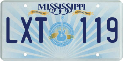 MS license plate LXT119