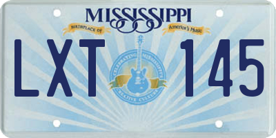 MS license plate LXT145