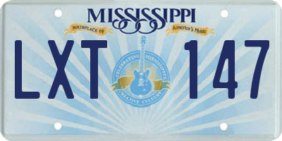 MS license plate LXT147