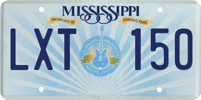 MS license plate LXT150