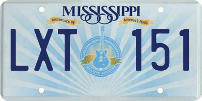 MS license plate LXT151