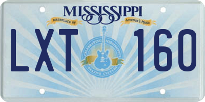 MS license plate LXT160