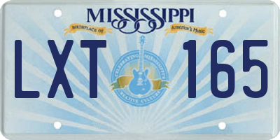 MS license plate LXT165