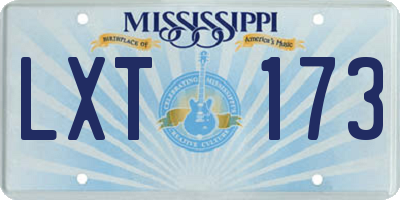 MS license plate LXT173
