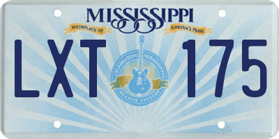 MS license plate LXT175