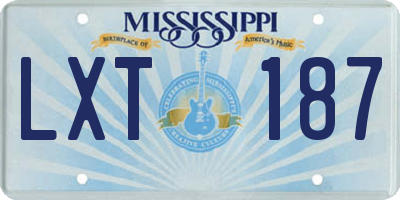 MS license plate LXT187