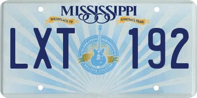 MS license plate LXT192