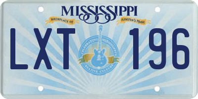 MS license plate LXT196