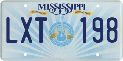 MS license plate LXT198
